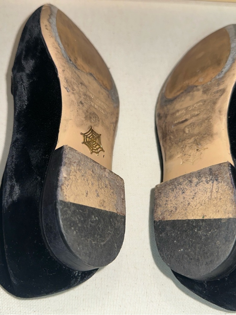 Charlotte Olympia Black Velvet Cat-Embroidered Slip-On Flats - Picture 7 of 7